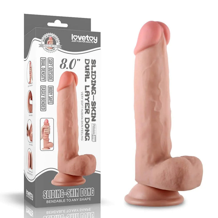 LoveToy Dildo piel deslizable 8'' (20.3 cm)