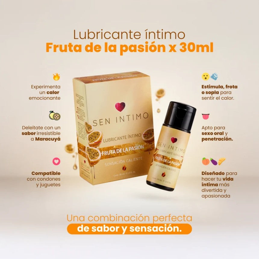 Lubricante Íntimo Caliente con Sabor a Maracuyá 30 ml