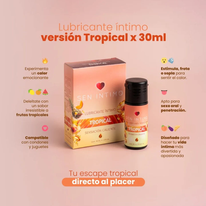 Lubricante Íntimo Caliente con Sabor Tropical 30 ml